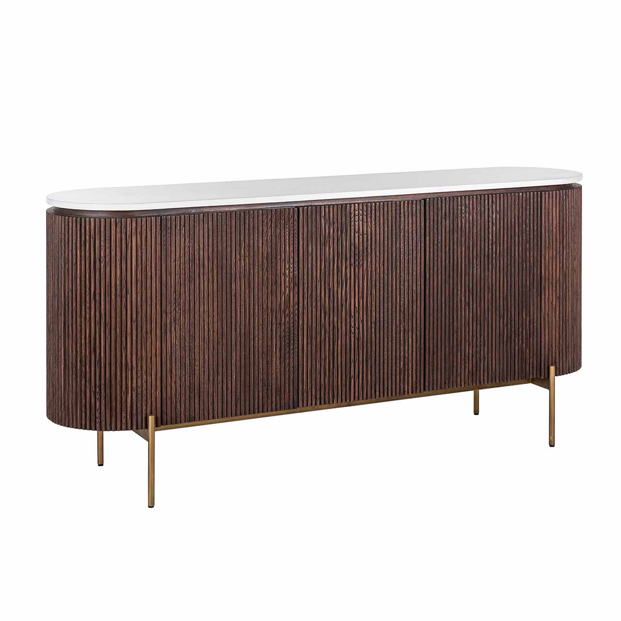 Barkley | Sideboard Barklex mit 3 Türen (brushed gold)