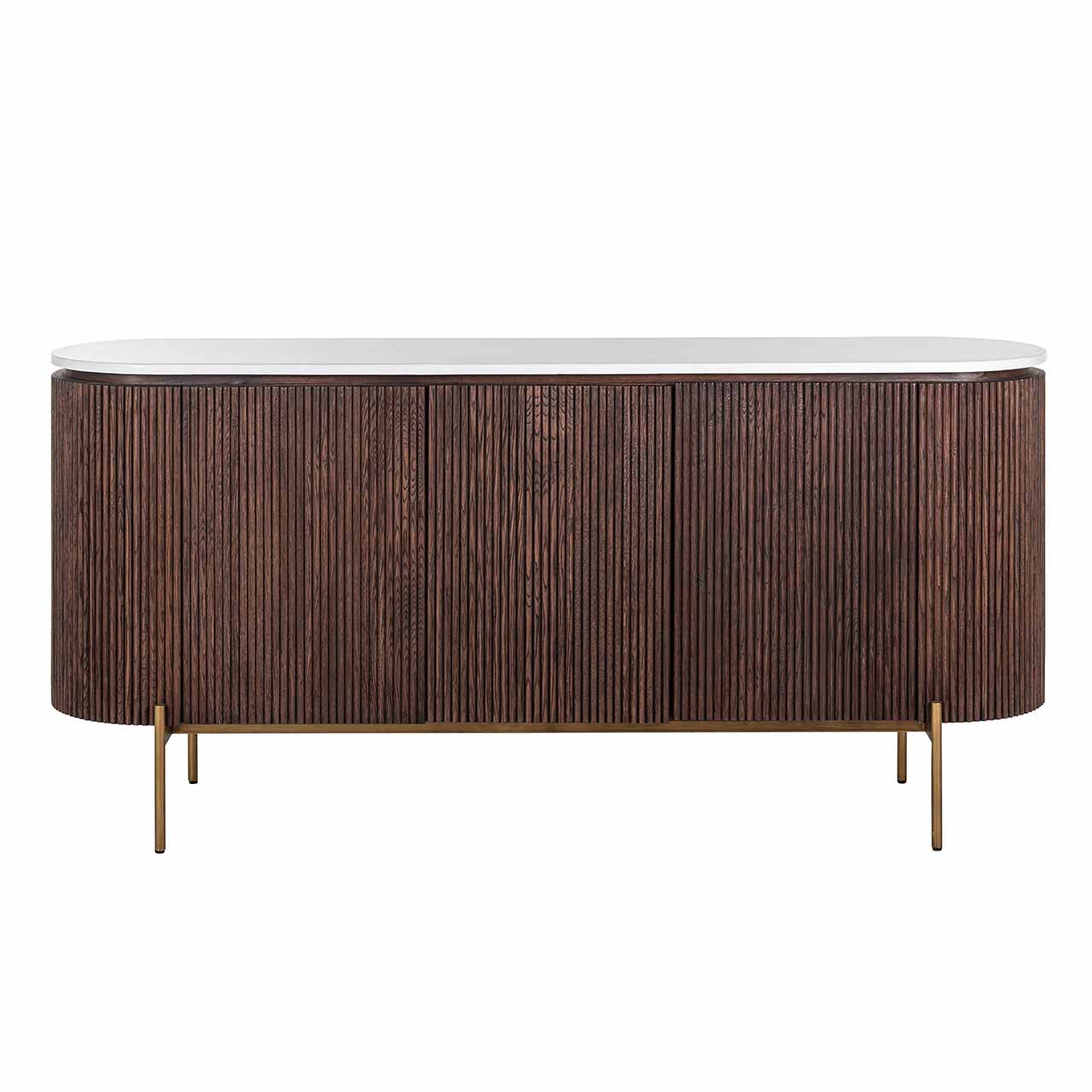 Barkley | Sideboard Barklex mit 3 Türen (brushed gold)